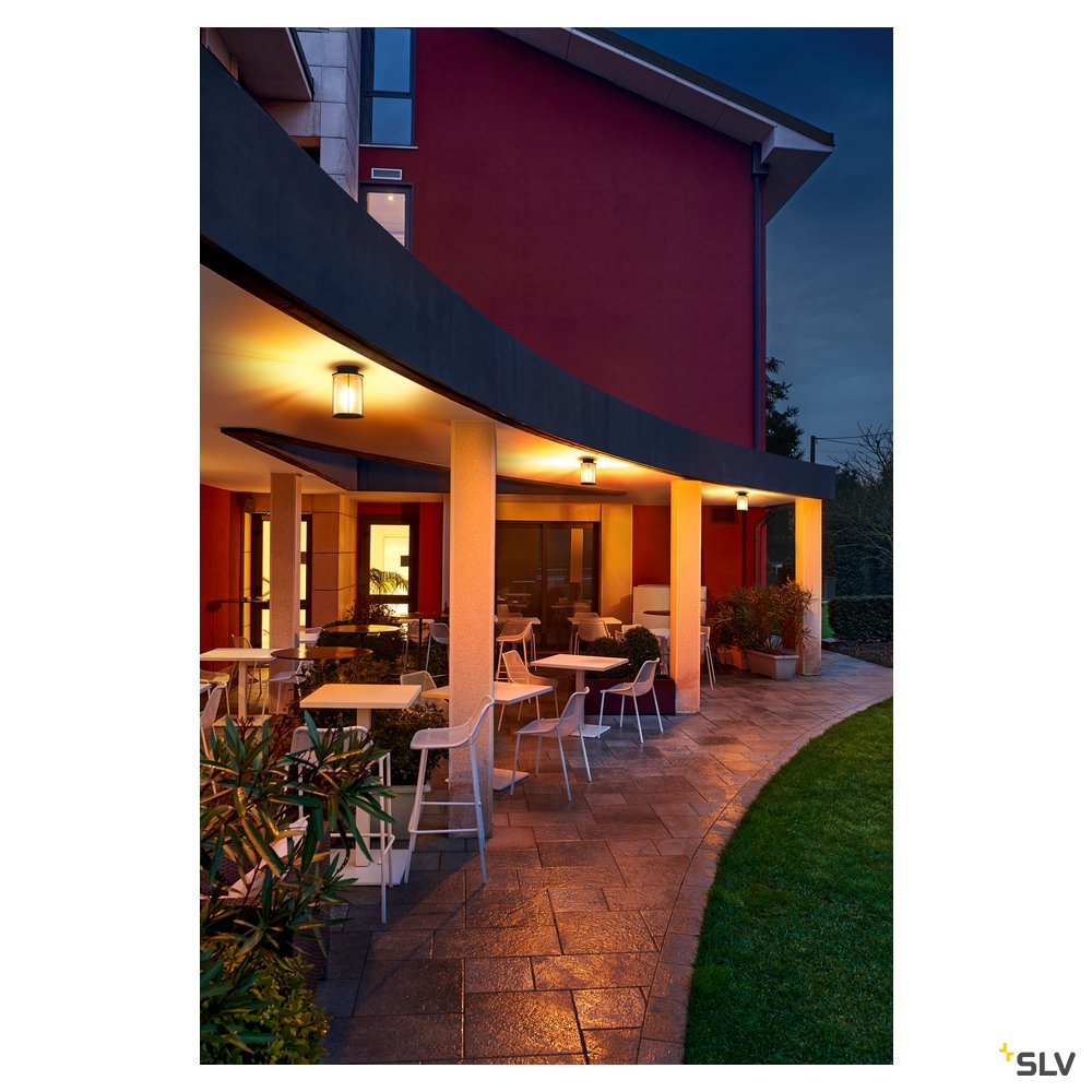 SLV PHOTONIA, Outdoor Deckenleuchte, A60, rund, anthrazit, klares Glas