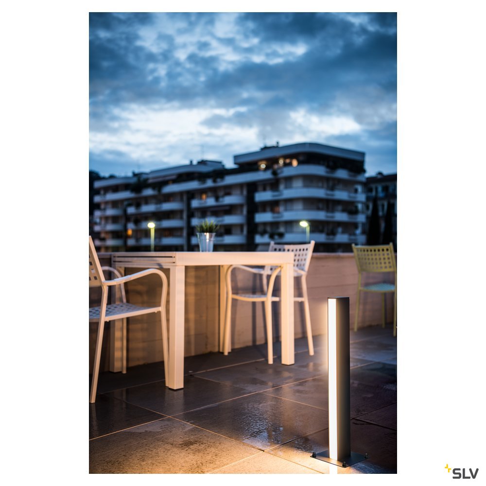 SLV H-POL, Wege- und Standleuchte, einflammig, LED, 3000K, anthrazit, L/B/H 16,5/16,5/66 cm