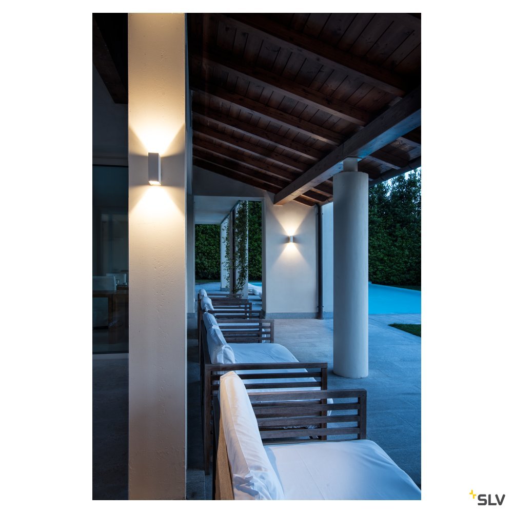 SLV QUAD XL 2 Wandleuchte, eckig, weiss, LED, 2x3,2W, 3000K, up-down