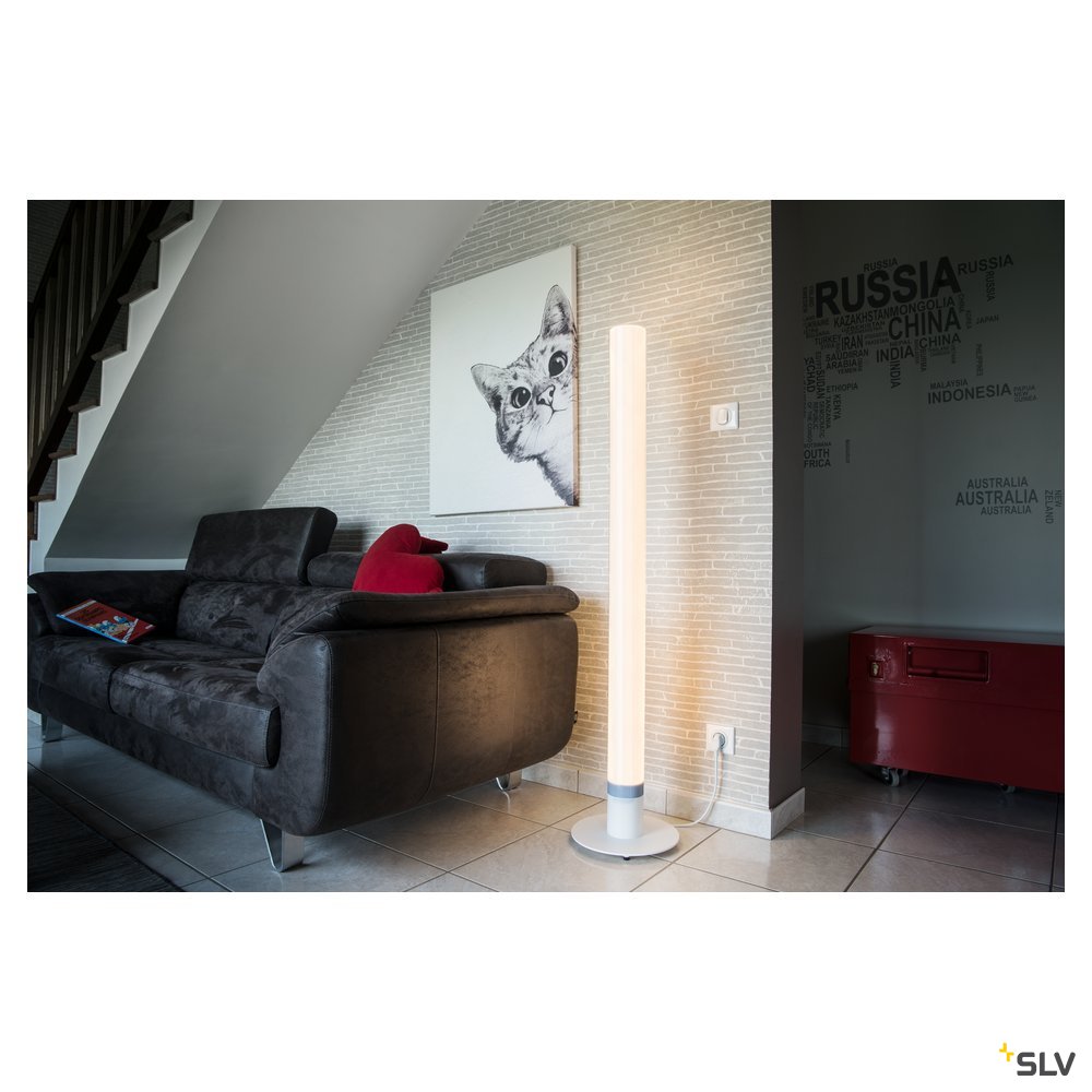 SLV MONTAGEPLATTE, Indoor, für LIGHT PIPE Wege- und Standleuchte, weiß, mit klarem Kabel