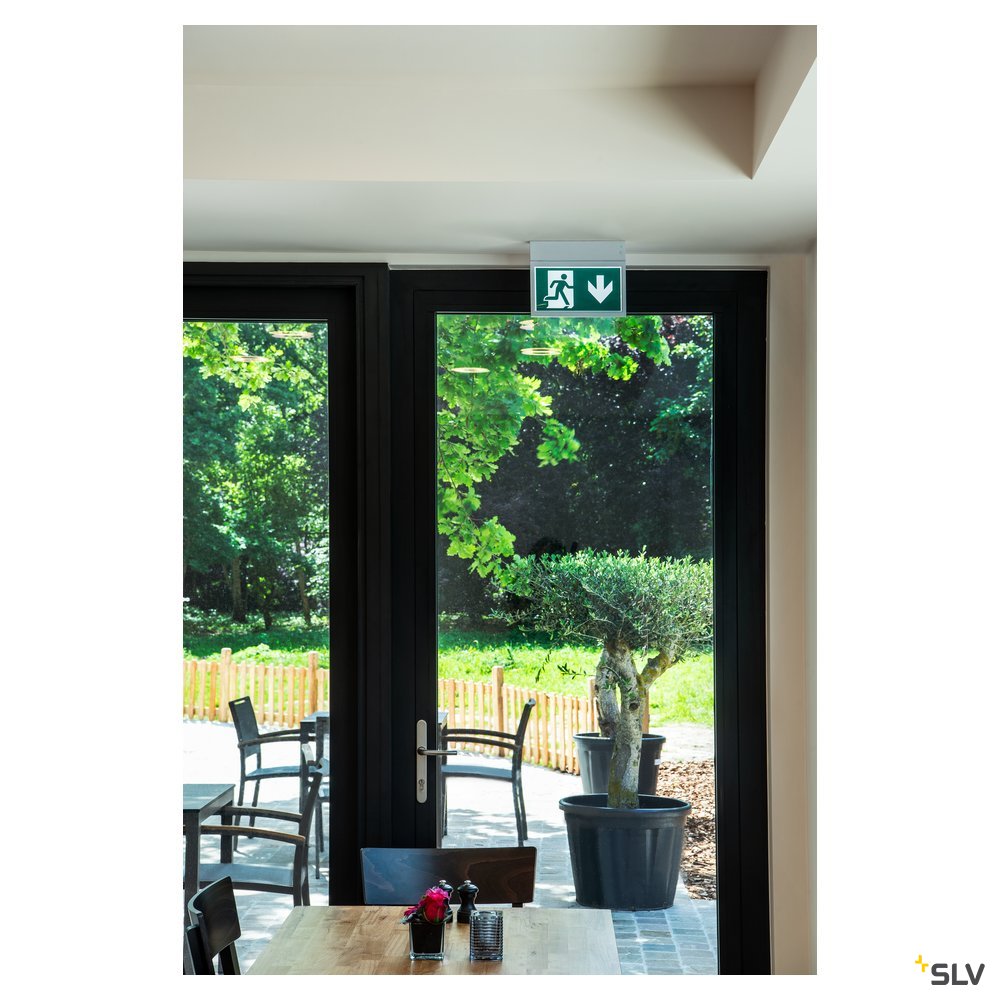 SLV P-LIGHT Emergency Exit sign small ceiling/wall, white